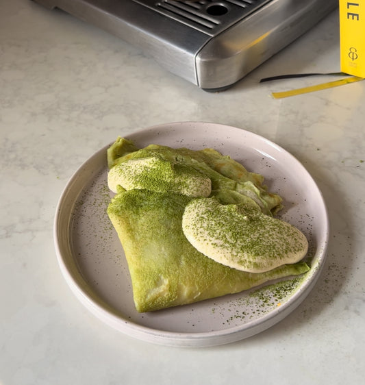 Matcha tiramisu crepes